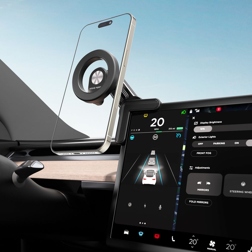 Magnetische Autohalterung für die Ecke des Bildschirms mit MagSafe, Mobile Origin MO20, Schwarz
