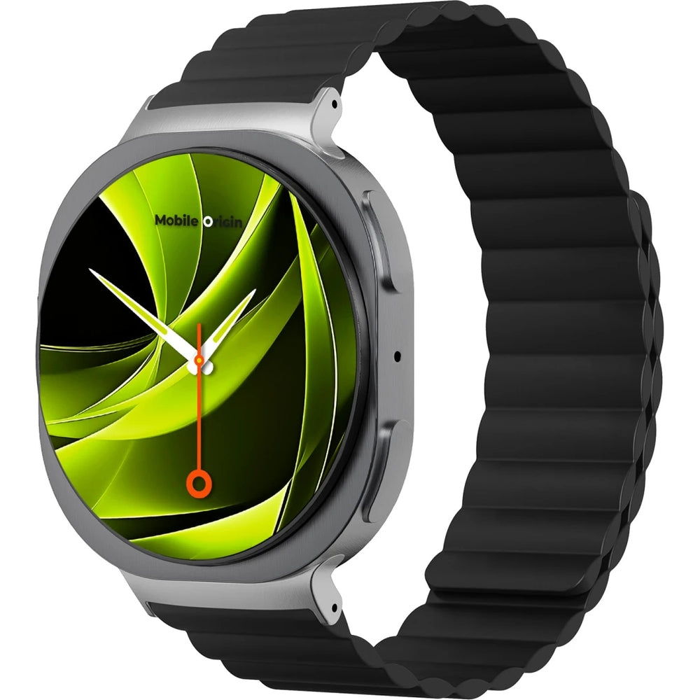 Silikonband für Galaxy Watch 8 40 / 44 / 46 mm Mobile Origin Easy Strap, Schwarz