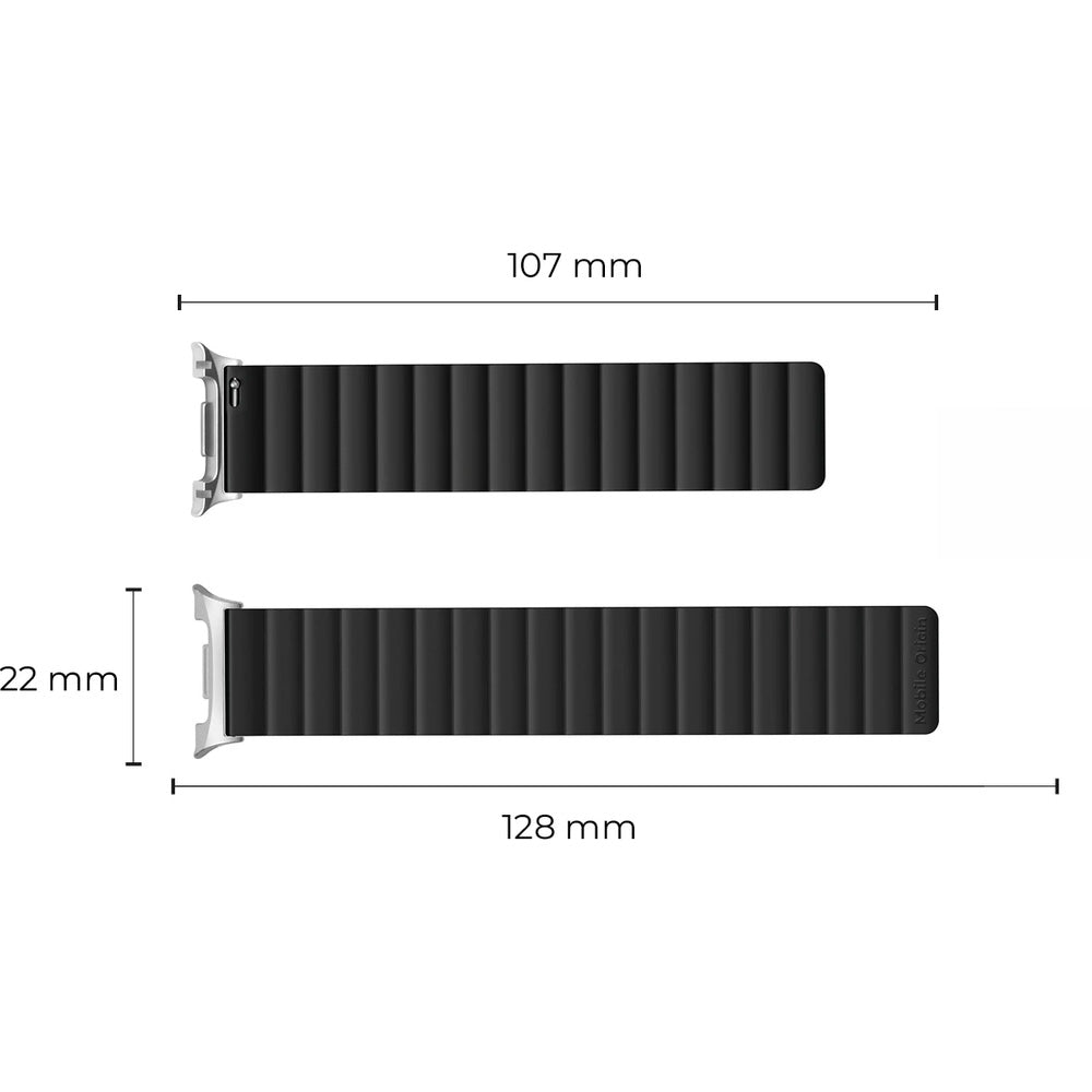 Silikonband für Galaxy Watch 8 40 / 44 / 46 mm Mobile Origin Easy Strap, Schwarz