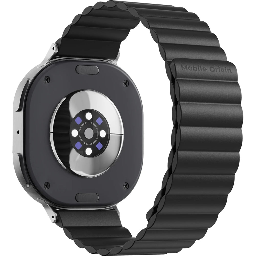 Silikonband für Galaxy Watch 8 40 / 44 / 46 mm Mobile Origin Easy Strap, Schwarz