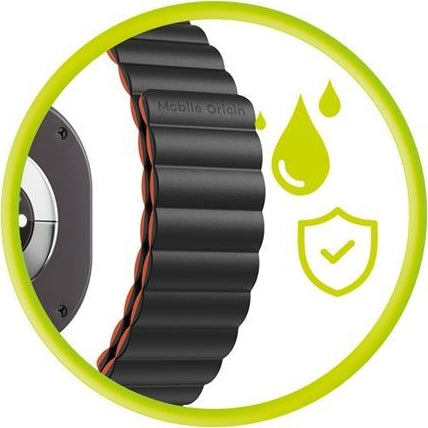 Silikonband für Galaxy Watch 8 40 / 44 / 46 mm Mobile Origin Easy Strap, Schwarz, Orange