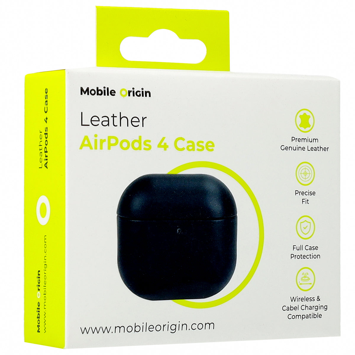 Hülle für AirPods 5 / 4, Mobile Origin Leather Case, Schwarz