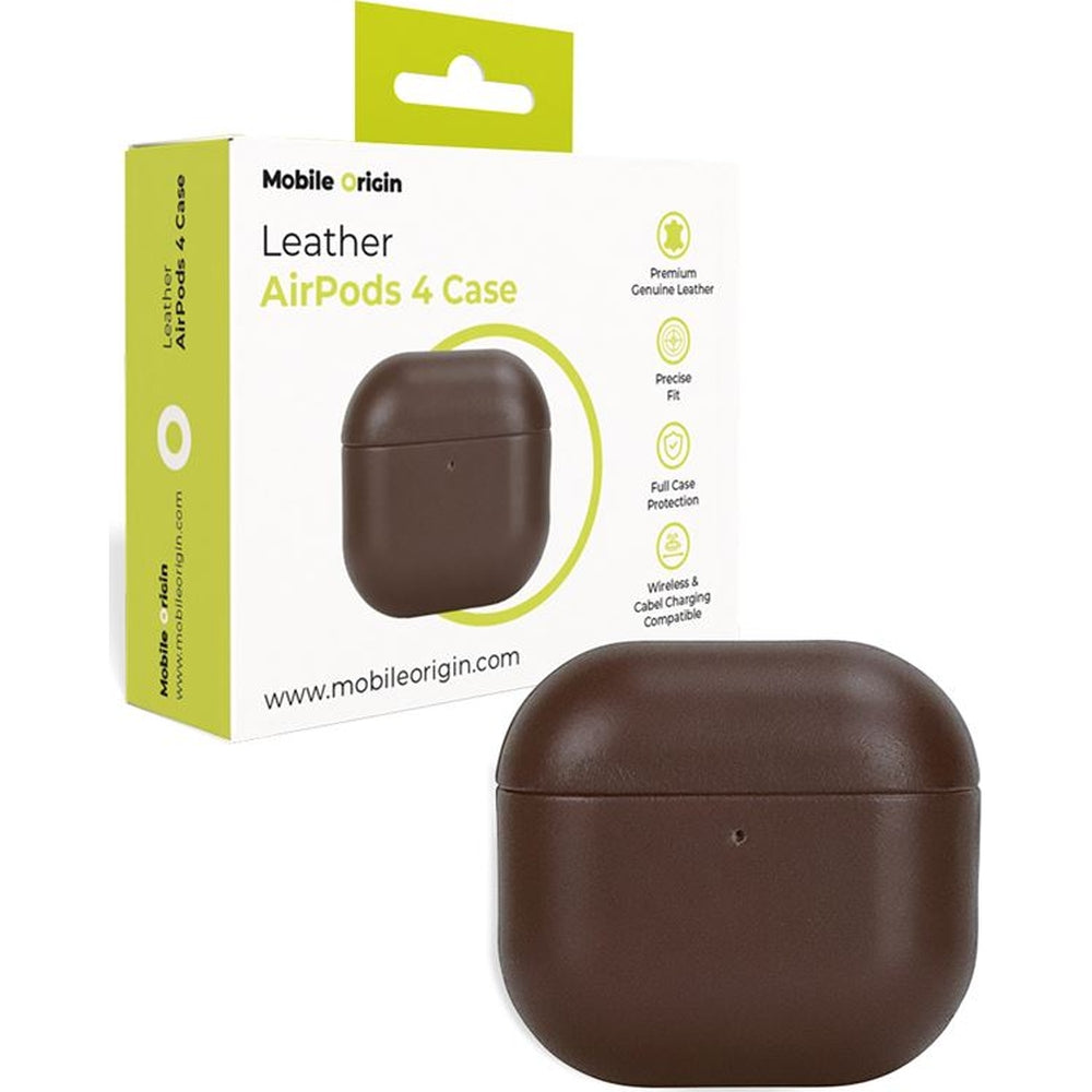 Hülle für AirPods 5 / 4, Mobile Origin Leather Case, Braun