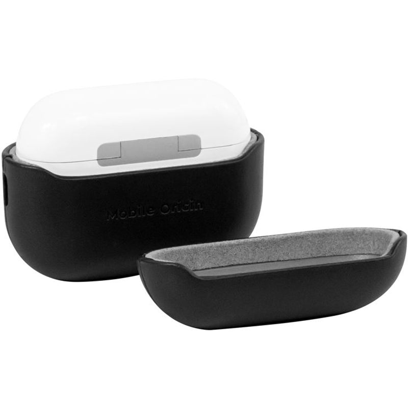 Hülle für AirPods Pro 2, Mobile Origin Leather Case, Schwarz