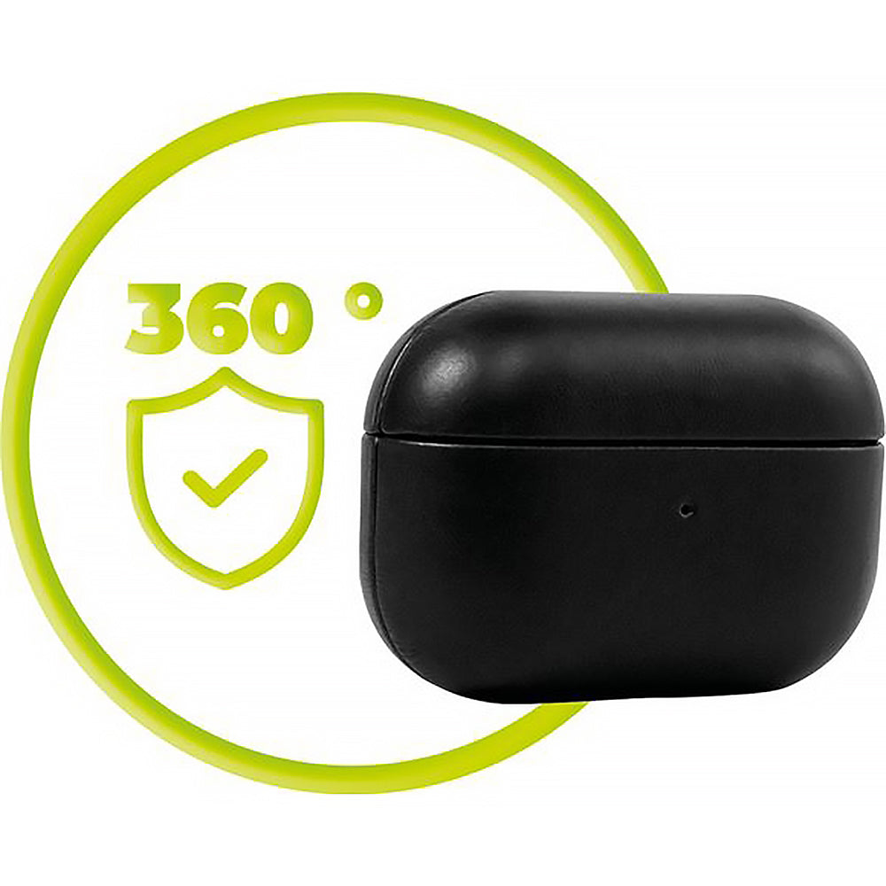 Hülle für AirPods Pro 2, Mobile Origin Leather Case, Schwarz