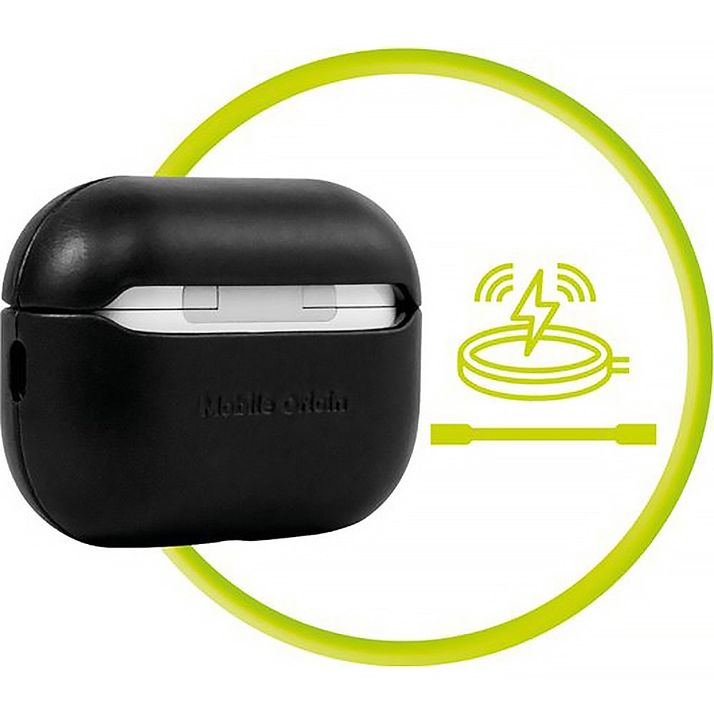 Hülle für AirPods Pro 2, Mobile Origin Leather Case, Schwarz