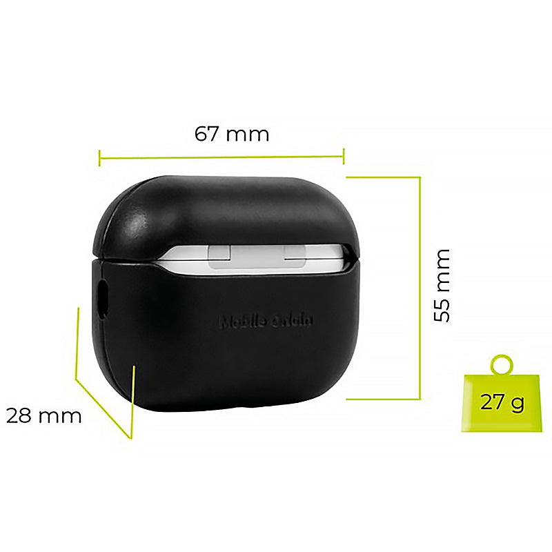 Hülle für AirPods Pro 2, Mobile Origin Leather Case, Schwarz
