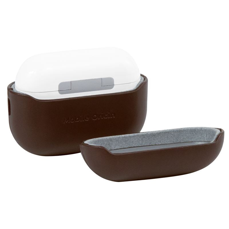 Hülle für AirPods Pro 2, Mobile Origin Leather Case, Braun