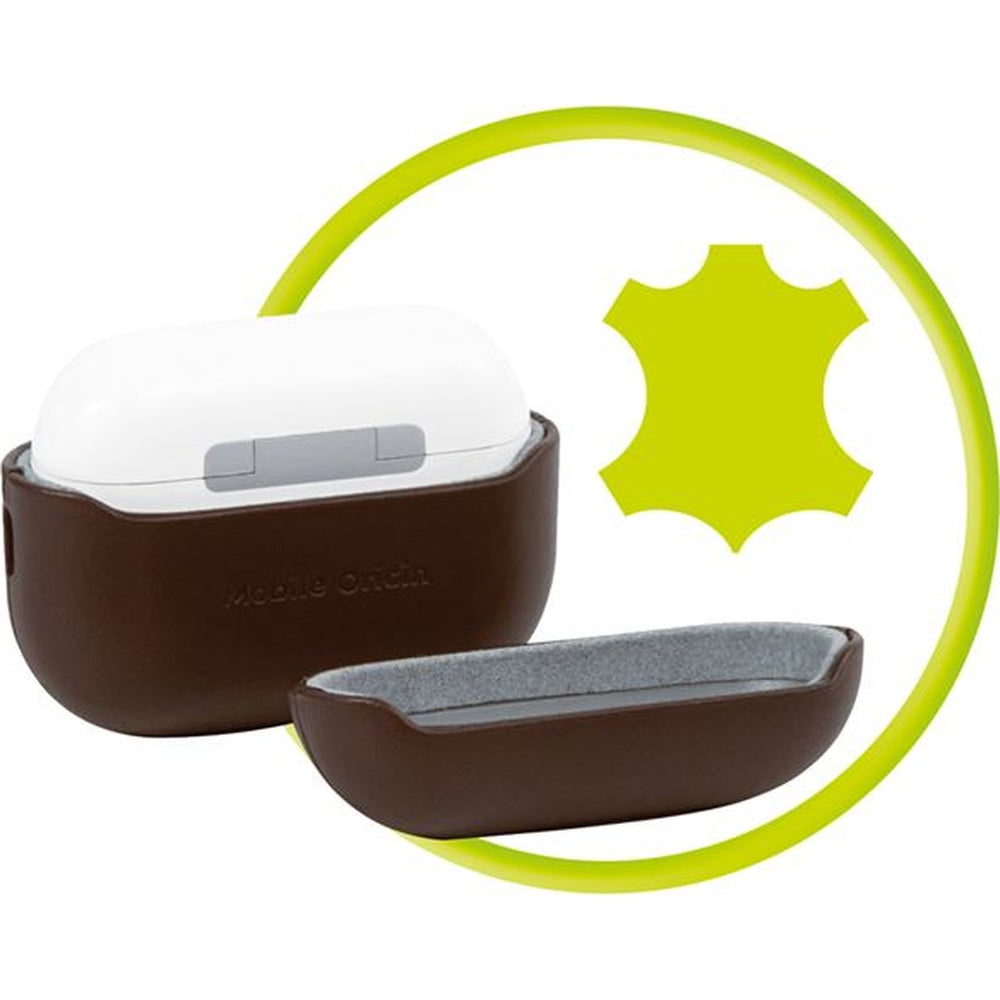 Hülle für AirPods Pro 2, Mobile Origin Leather Case, Braun
