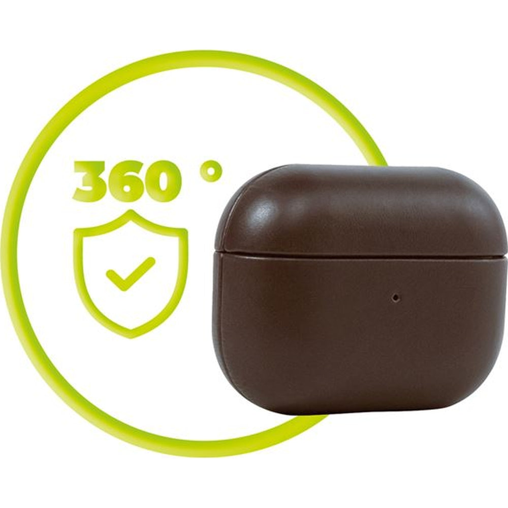 Hülle für AirPods Pro 2, Mobile Origin Leather Case, Braun