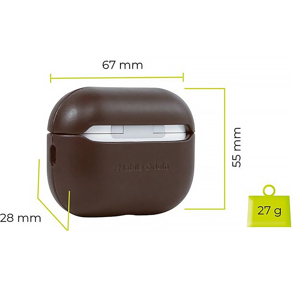 Hülle für AirPods Pro 2, Mobile Origin Leather Case, Braun