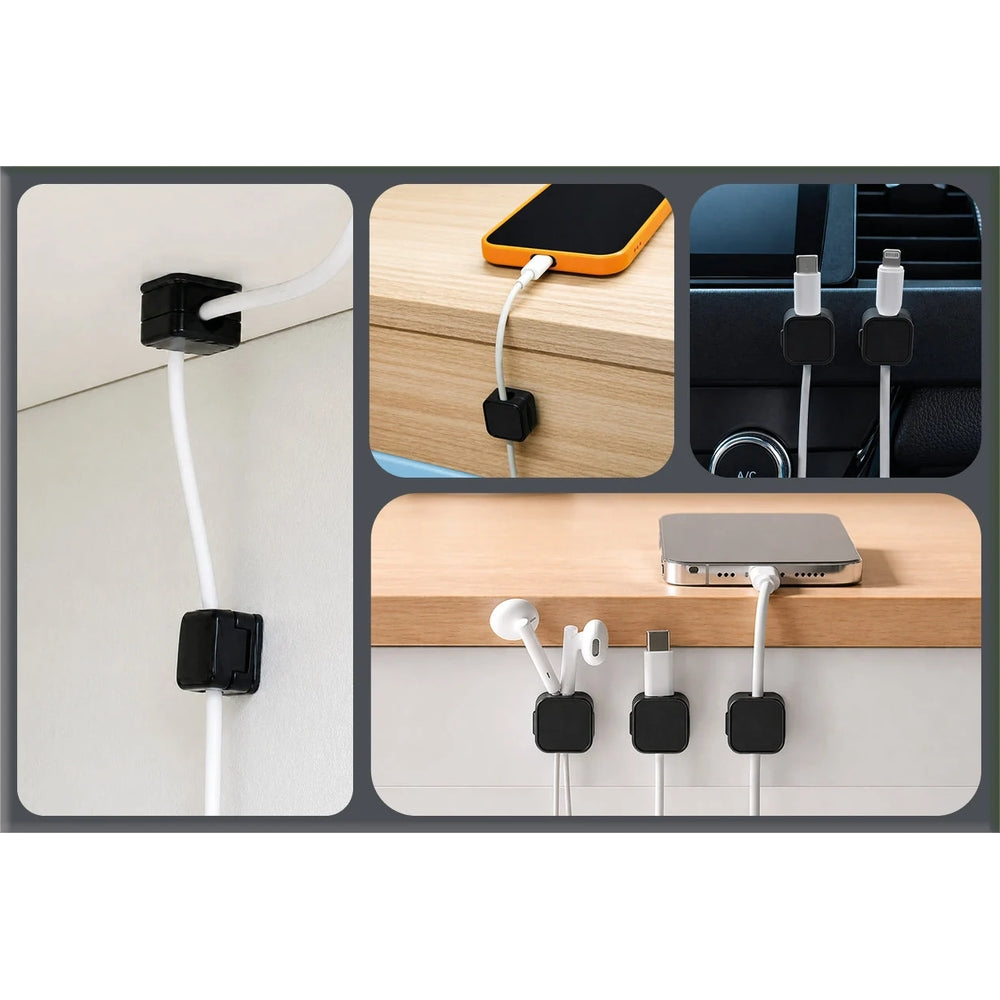 Magnetische Kabelorganizer, Mobile Origin CB8, 6 Stück, Schwarz