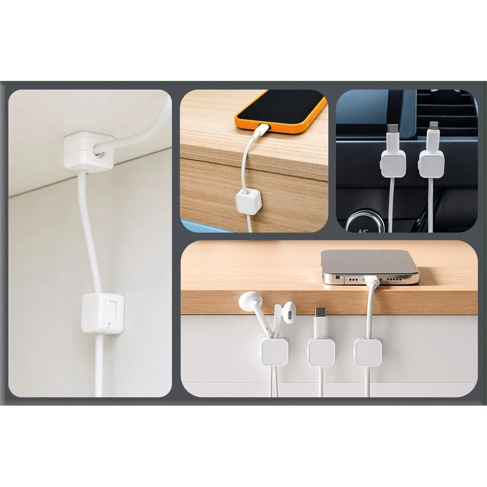 Magnetische Kabelorganizer, Mobile Origin CB8, 6 Stück, Weiß