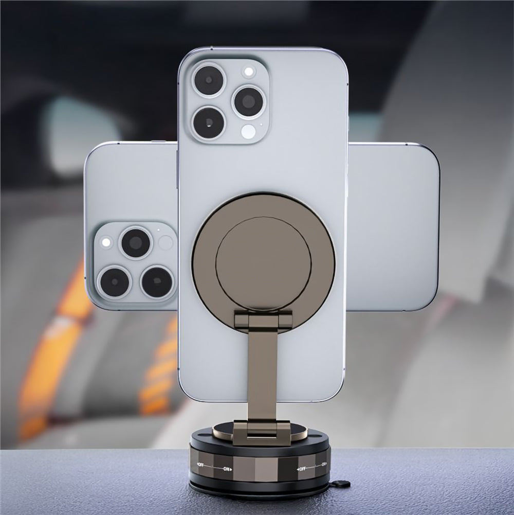 Magnetischer Autohalter für Mobiltelefone für MagSafe Mobile Origin MagSafe Vacuum EasyMount O3, Graphitgrau