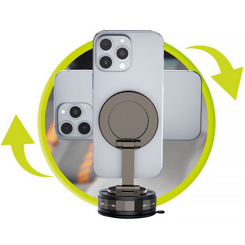 Magnetischer Autohalter für Mobiltelefone für MagSafe Mobile Origin MagSafe Vacuum EasyMount O3, Graphitgrau