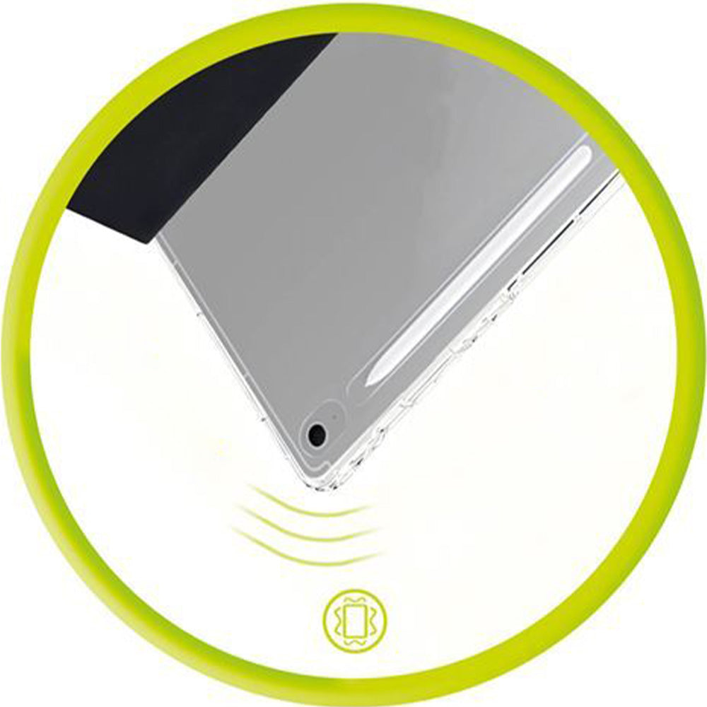 Schutzhülle für Galaxy Tab S10 FE Plus, Mobile Origin Easy Tablet Case, Schwarz-Transparent