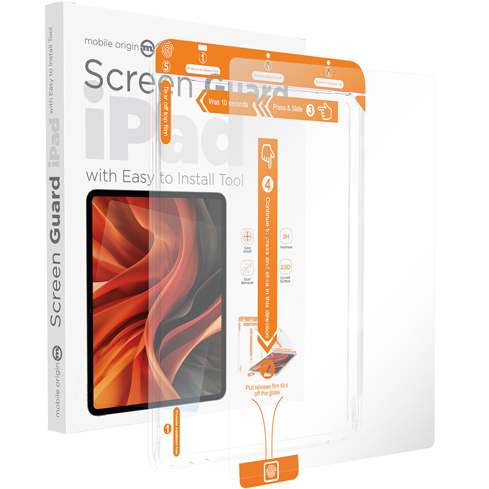 Glas + Applikator für iPad Air 13" 2025 / 2024, Mobile Origin Screen Guard, Transparent