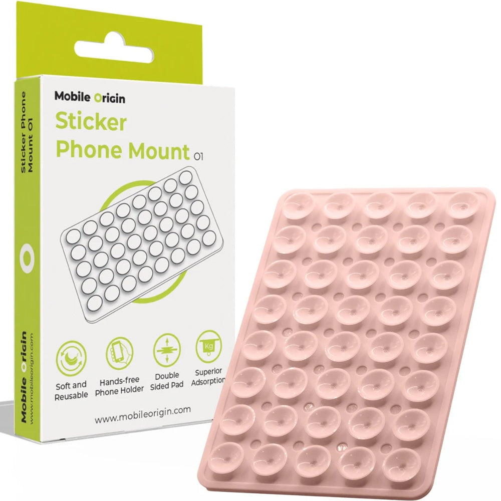 Telefonhalter mit Saugnapf, Mobile Origin Sticker Phone Mount O1, Hellrosa
