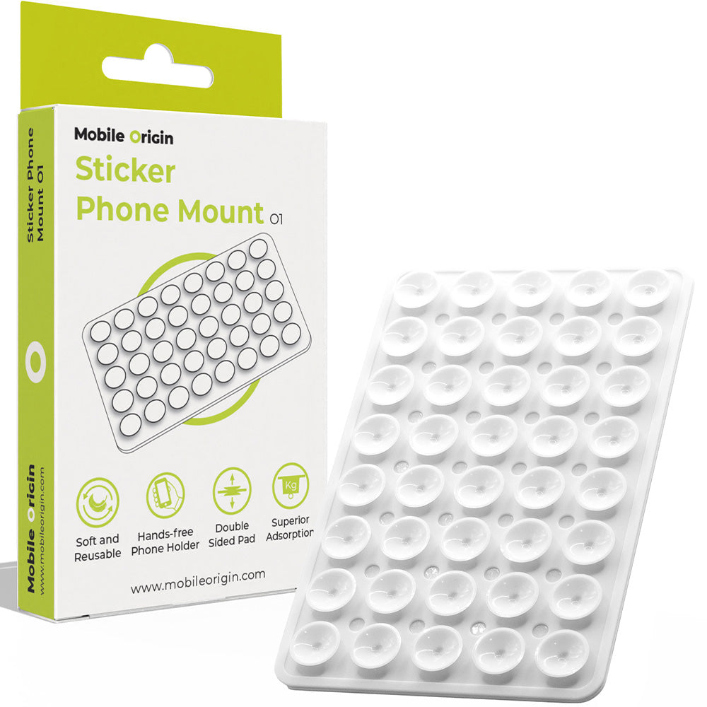 Telefonhalter mit Saugnapf, Mobile Origin Sticker Phone Mount O1, Weiß