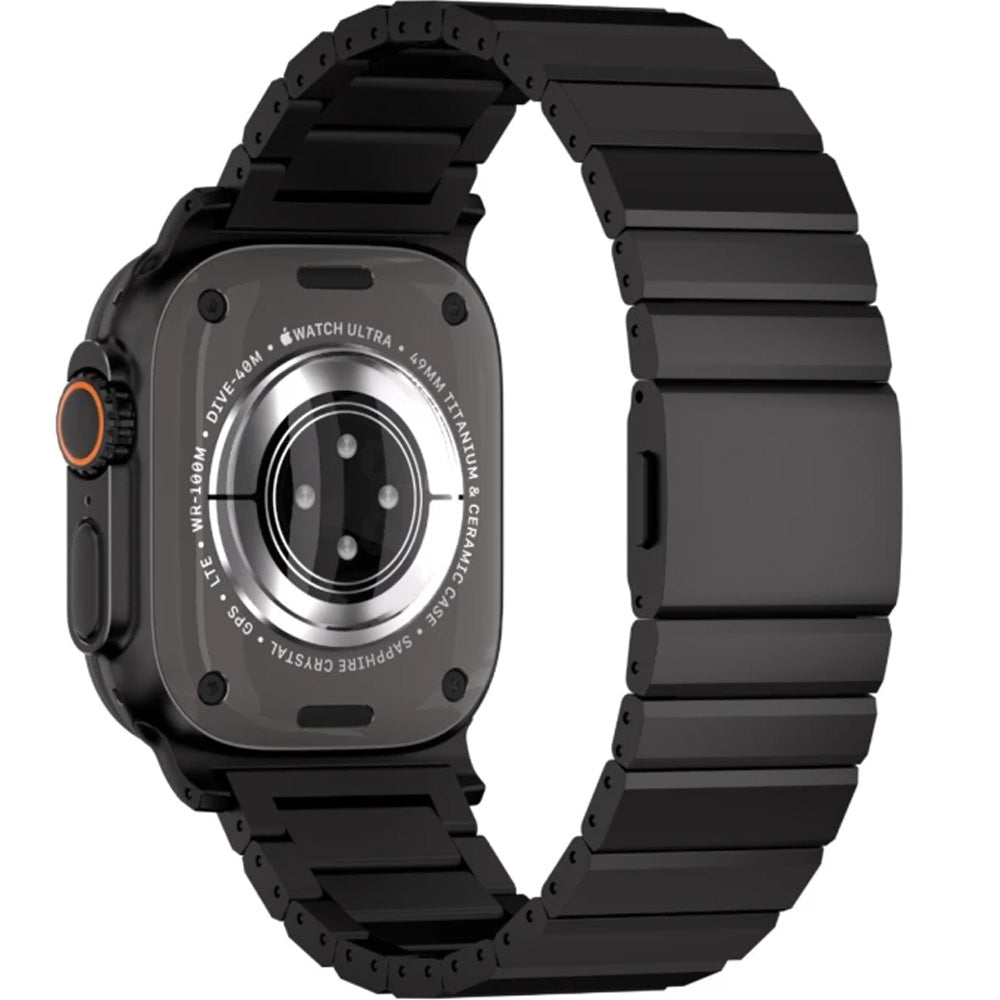 Armband für Apple Watch 49/46/45/44 mm, Mobile Origin Titanium Band Modena, Schwarz