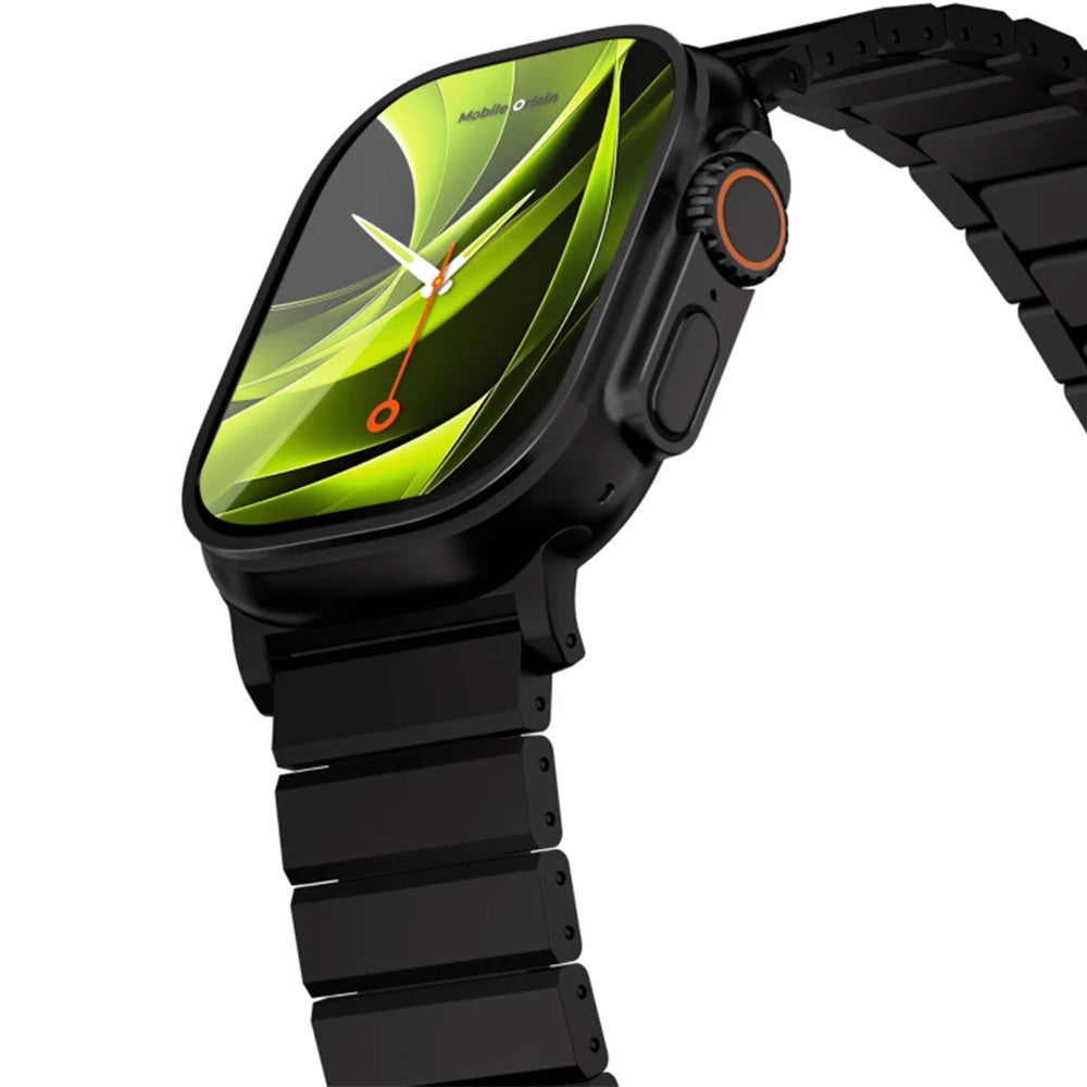 Armband für Apple Watch 49/46/45/44 mm, Mobile Origin Titanium Band Modena, Schwarz