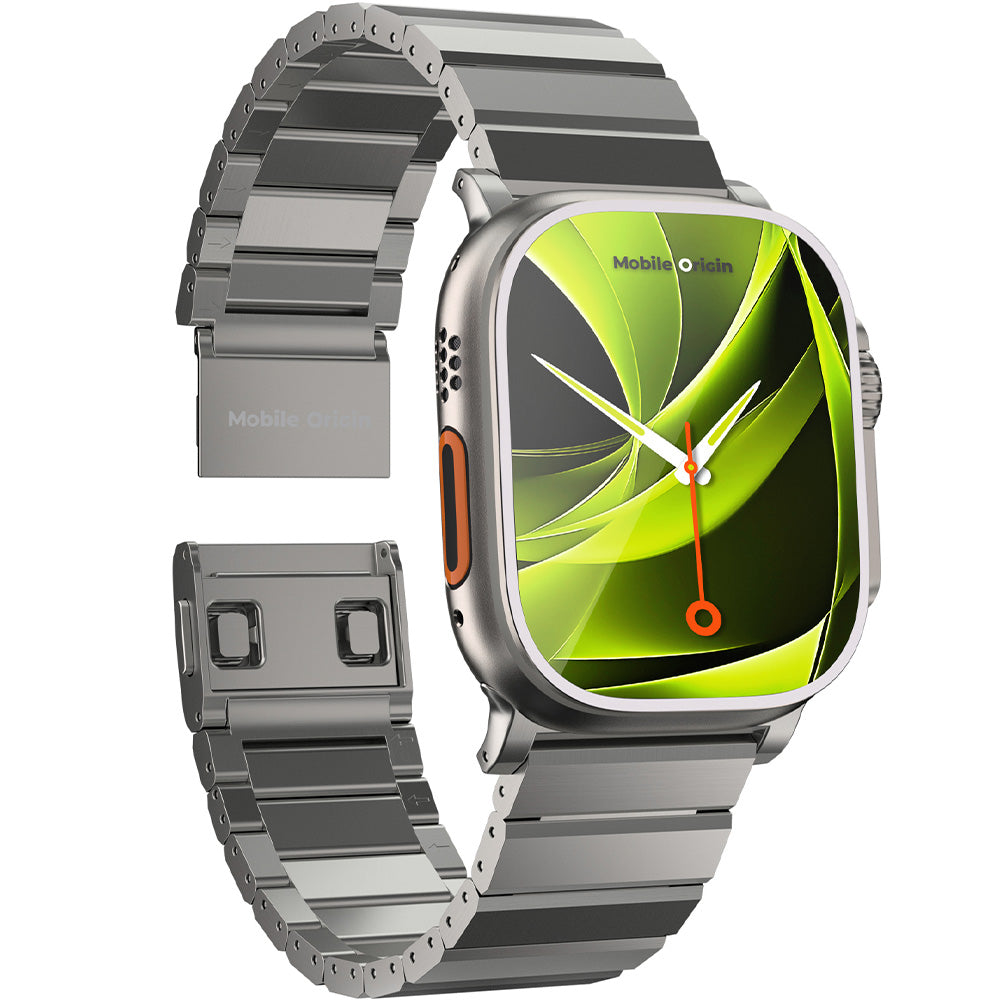 Armband für Apple Watch 49/46/45/44 mm, Mobile Origin Titanium Band Modena, Titan