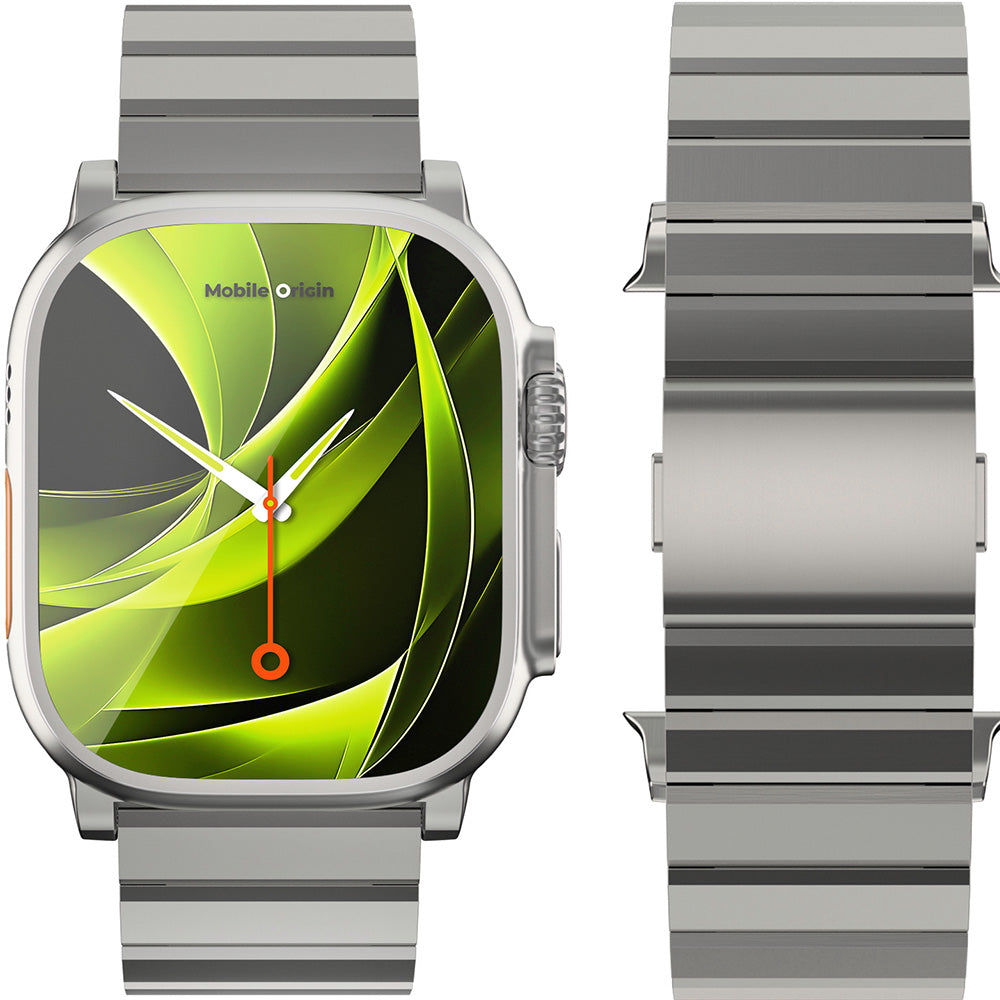 Armband für Apple Watch 49/46/45/44 mm, Mobile Origin Titanium Band Modena, Titan