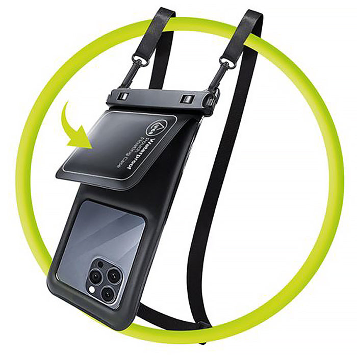 Wasserdichte Hülle Mobile Origin IP68 Waterproof Floating Case für Smartphones bis max. 6,8", Schwarz