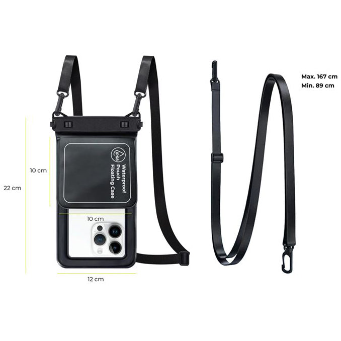 Wasserdichte Hülle Mobile Origin IP68 Waterproof Floating Case für Smartphones bis max. 6,8", Schwarz