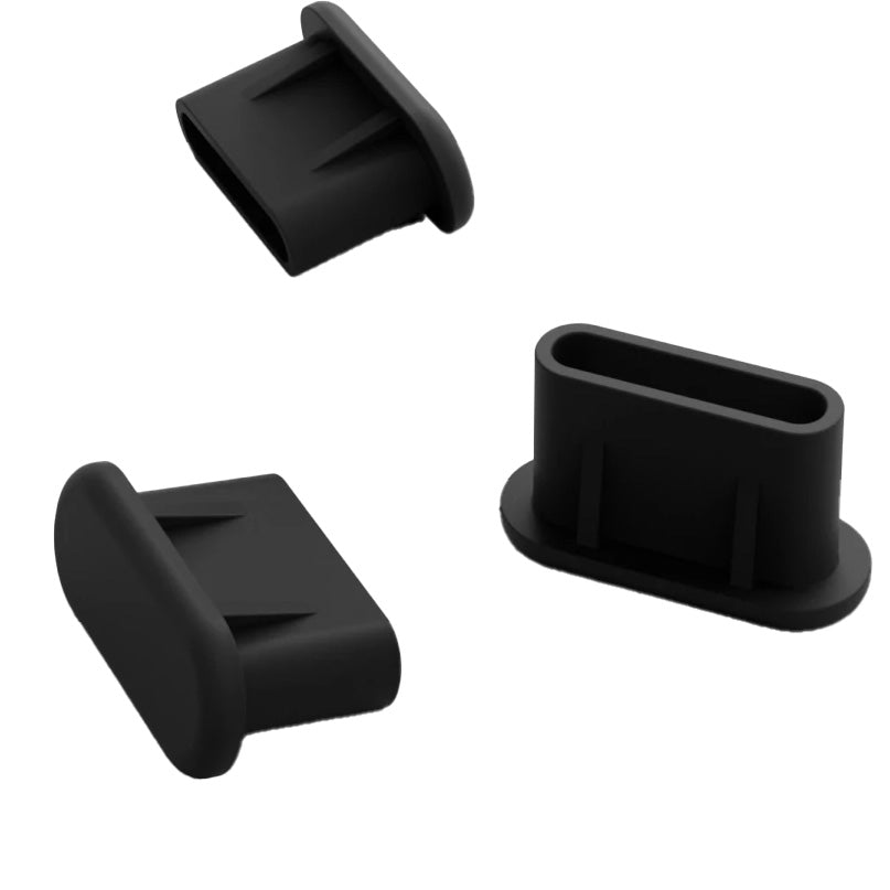 Ladeport-Abdeckung, Mobile Origin USB-C Dust Plug & Cleaning Brush, für Geräte mit Typ-C-Anschluss, Schwarz, Transparent 6 Stück