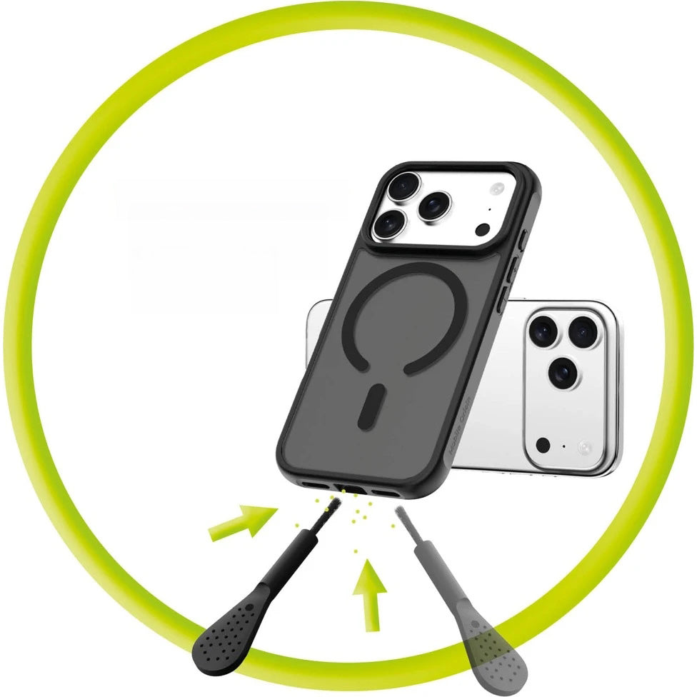 Ladeport-Abdeckung, Mobile Origin USB-C Dust Plug & Cleaning Brush, für Geräte mit Typ-C-Anschluss, Schwarz, Transparent 6 Stück