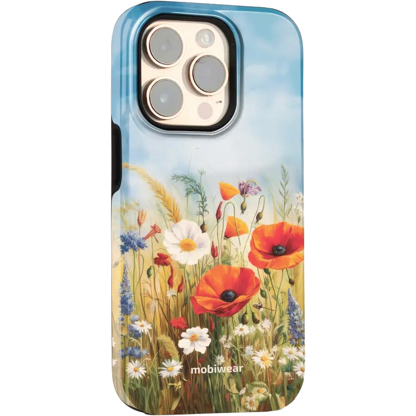 Handyhülle für Google Pixel 9 Pro XL, Mobiwear Elite Pro, Wiesenblumen