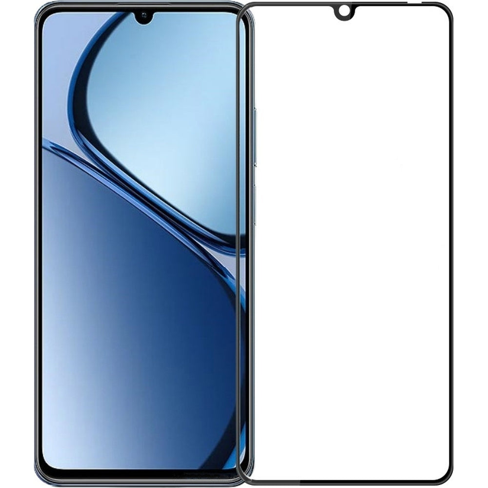 Gehärtetes Glas für Realme C63, Mocolo TG+ Full Glue, Schwarzer Rahmen