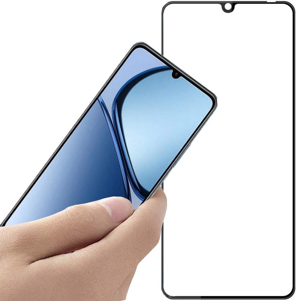 Gehärtetes Glas für Realme C63, Mocolo TG+ Full Glue, Schwarzer Rahmen
