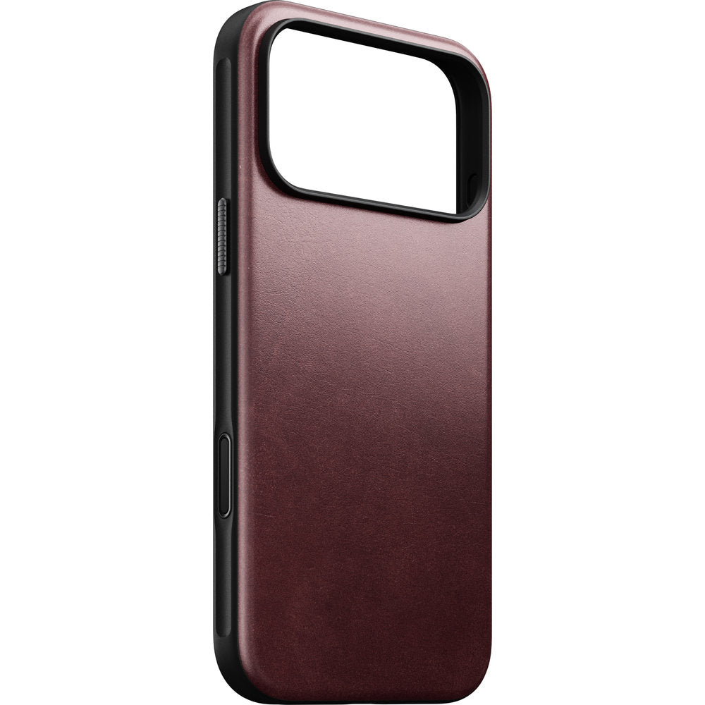 Handyhülle aus Naturleder für iPhone 18 Pro Max / 17 Pro Max, Nomad Modern Leather Case Horween Series mit MagSafe, Dunkelrot (1/9)