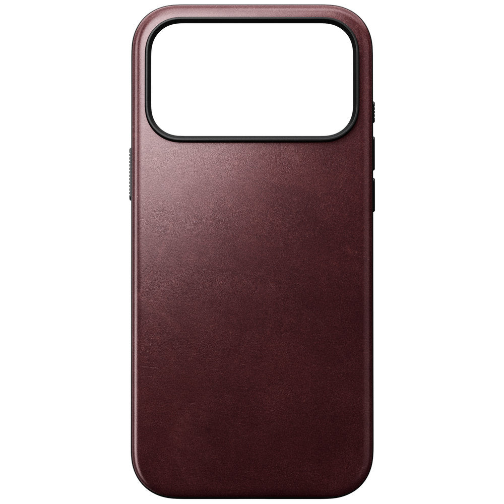 Handyhülle aus Naturleder für iPhone 18 Pro Max / 17 Pro Max, Nomad Modern Leather Case Horween Series mit MagSafe, Dunkelrot (2/9)