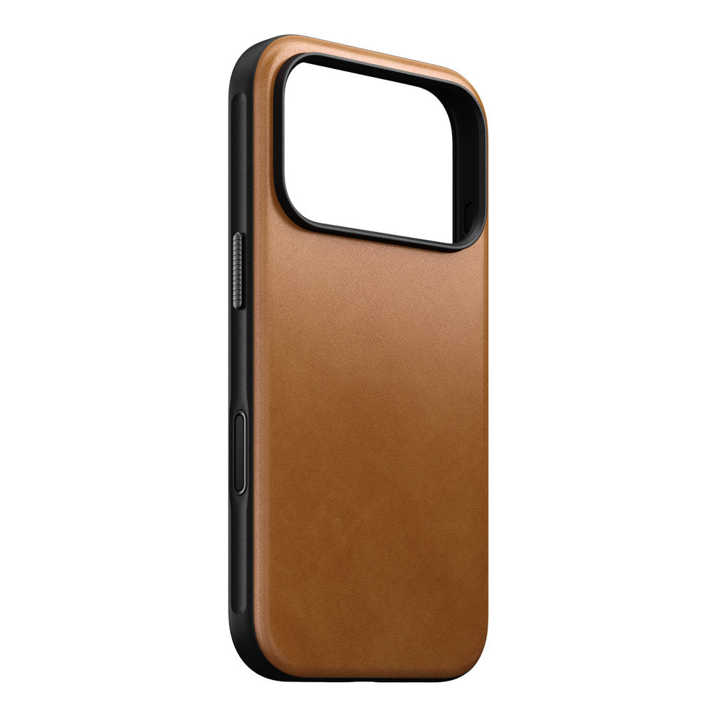Handyhülle aus Naturleder für iPhone 18 Pro / 17 Pro, Nomad Modern Leather Case mit MagSafe, Hellbraun (1/6)