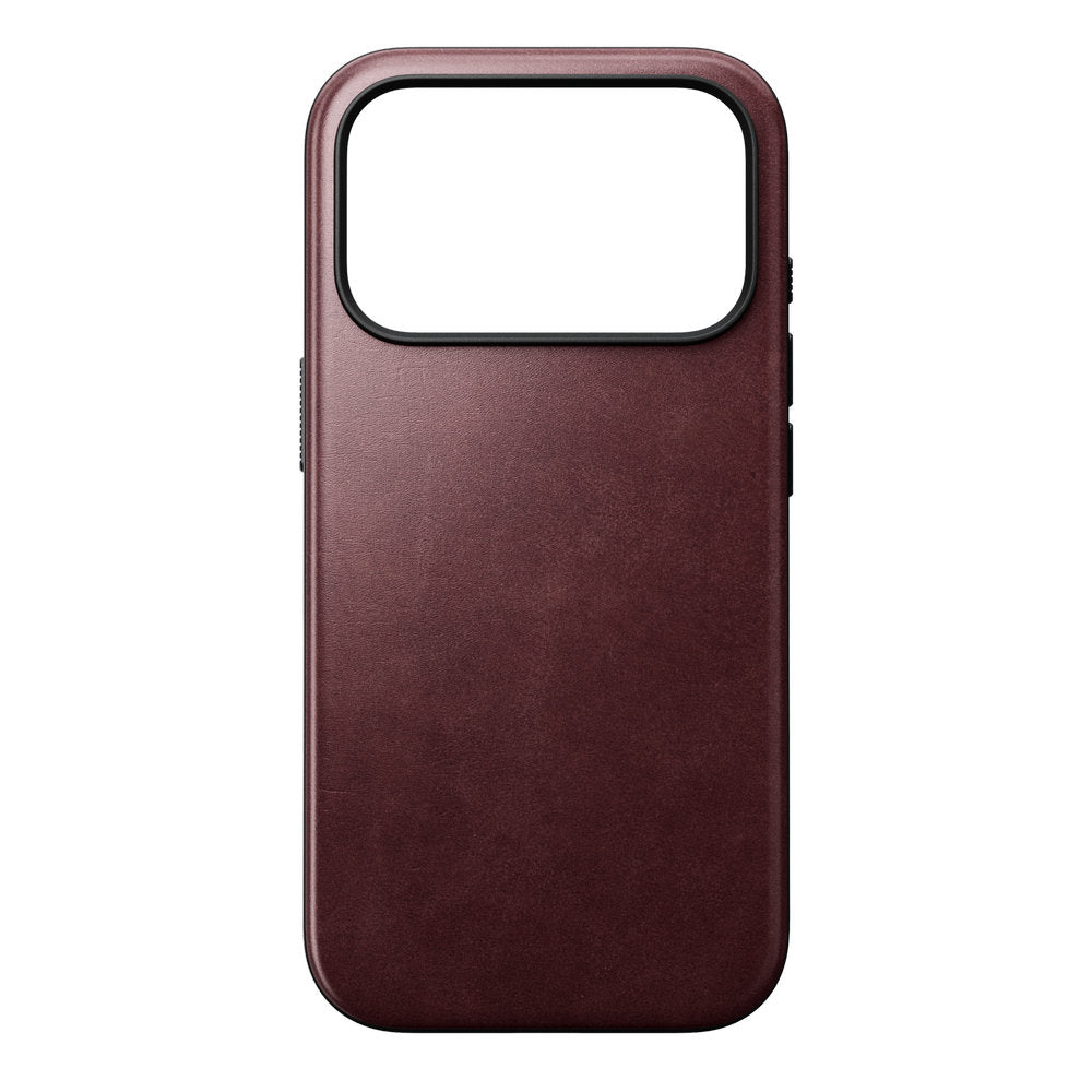 Handyhülle aus Naturleder für iPhone 18 Pro / 17 Pro, Nomad Modern Leather Case Horween Series mit MagSafe, Dunkelrot (2/9)