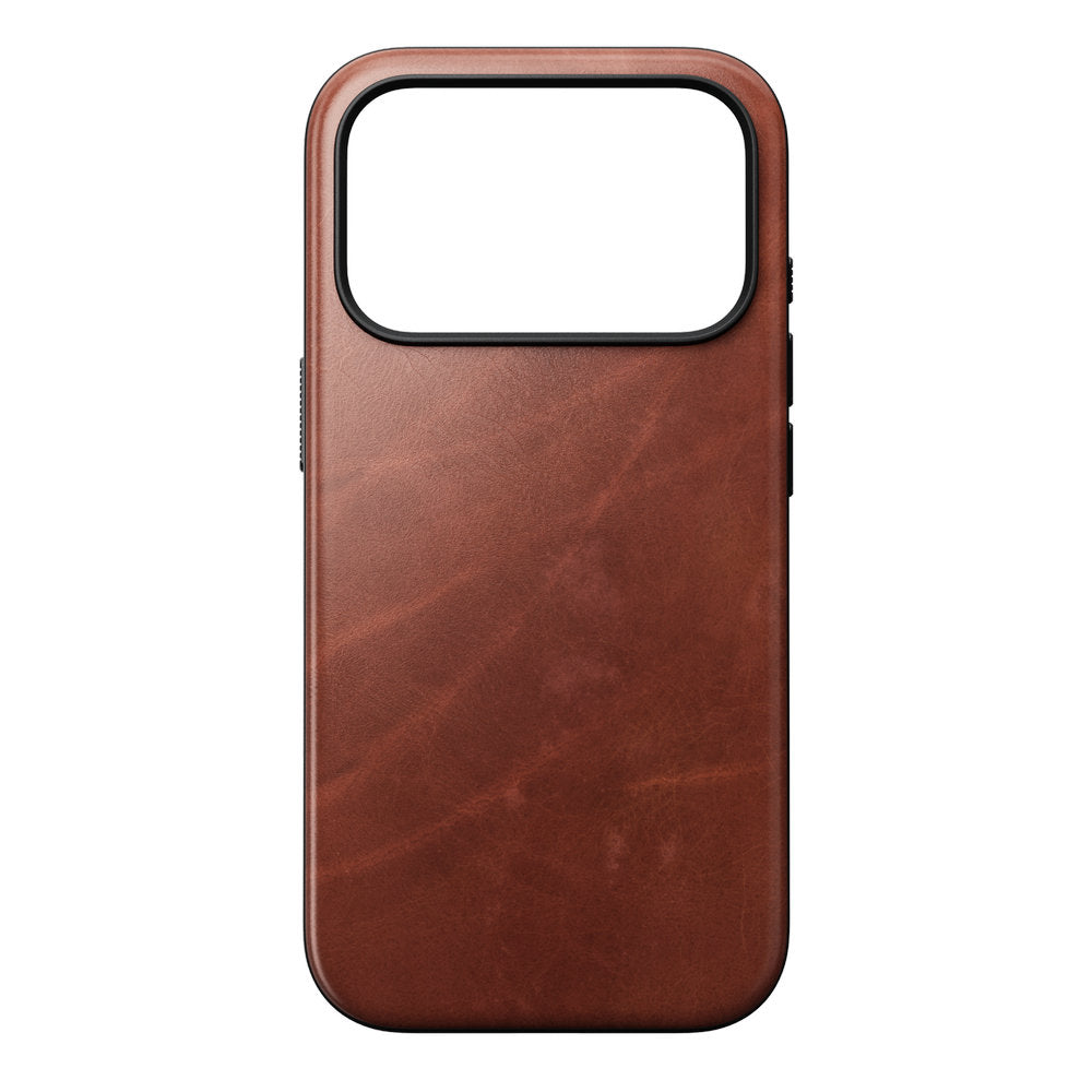 Handyhülle aus Naturleder für iPhone 18 Pro / 17 Pro, Nomad Modern Leather Case Horween Series mit MagSafe, Braun (9/11)