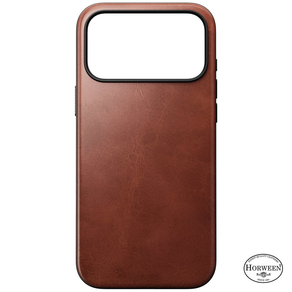 Handyhülle aus Naturleder für iPhone 18 Pro Max / 17 Pro Max, Nomad Modern Leather Case Horween Series mit MagSafe, Braun (10/11)