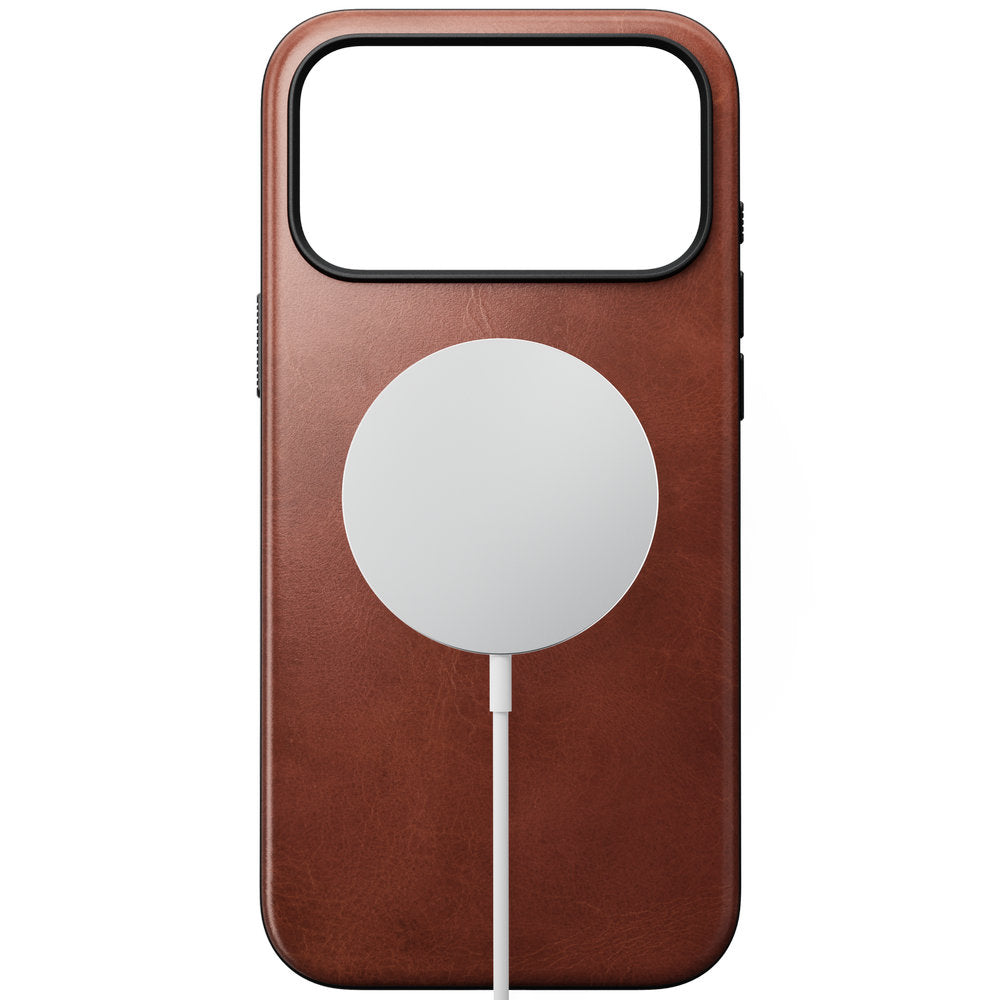 Handyhülle aus Naturleder für iPhone 18 Pro Max / 17 Pro Max, Nomad Modern Leather Case Horween Series mit MagSafe, Braun (7/11)