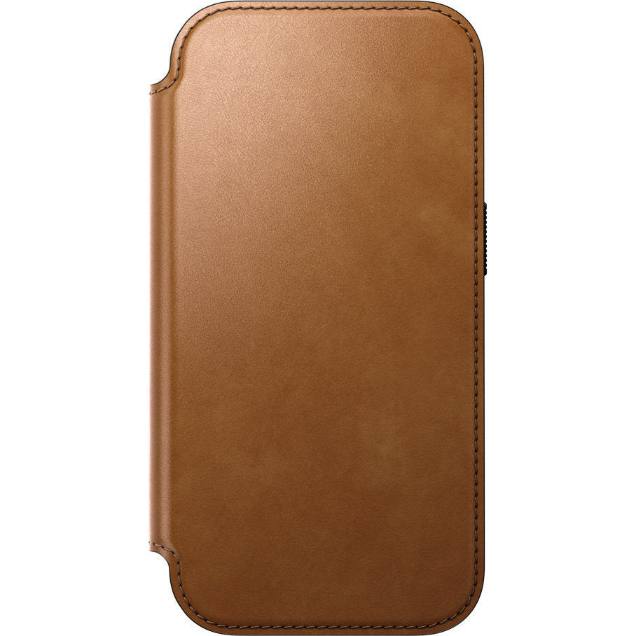 Handyhülle mit Klappe für iPhone 18 Pro / 17 Pro, Nomad Modern Leather Folio mit MagSafe, Hellbraun (8/9)
