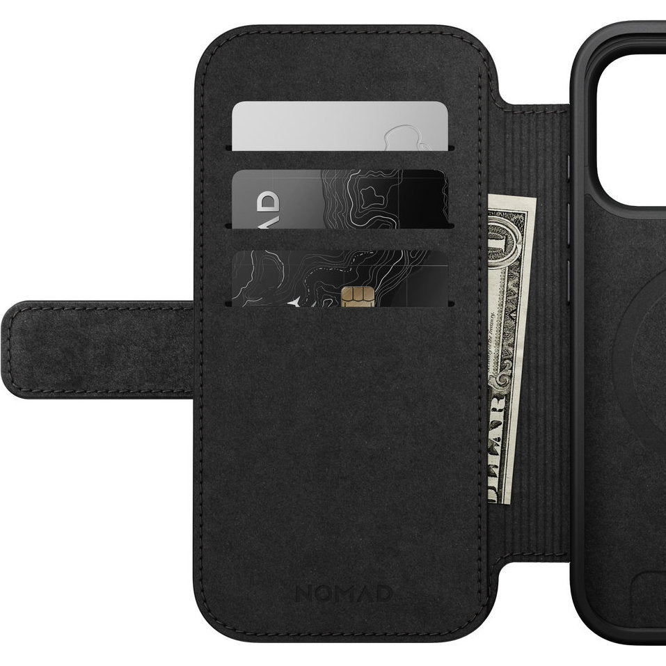 Handyhülle mit Klappe für iPhone 18 Pro / 17 Pro, Nomad Modern Leather Folio mit MagSafe, Hellbraun (9/9)