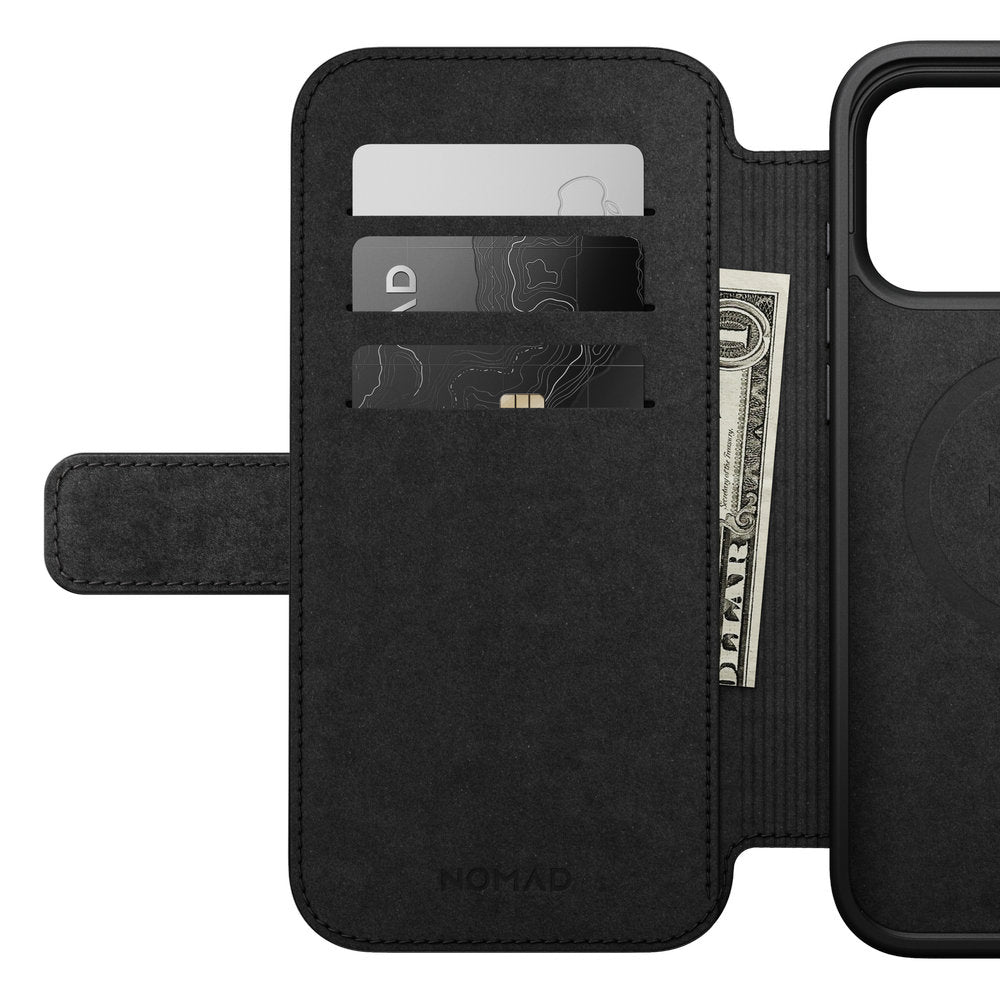 Handyhülle mit Klappe für iPhone 18 Pro Max / 17 Pro Max, Nomad Modern Leather Folio mit MagSafe, Hellbraun (9/9)