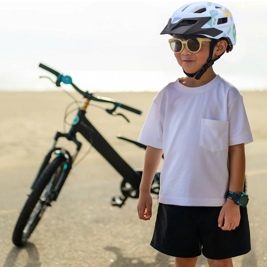 MTB-Kinderhelm Wozinsky HT-45J mit abnehmbarem Schirm, 48–52 cm, Blau