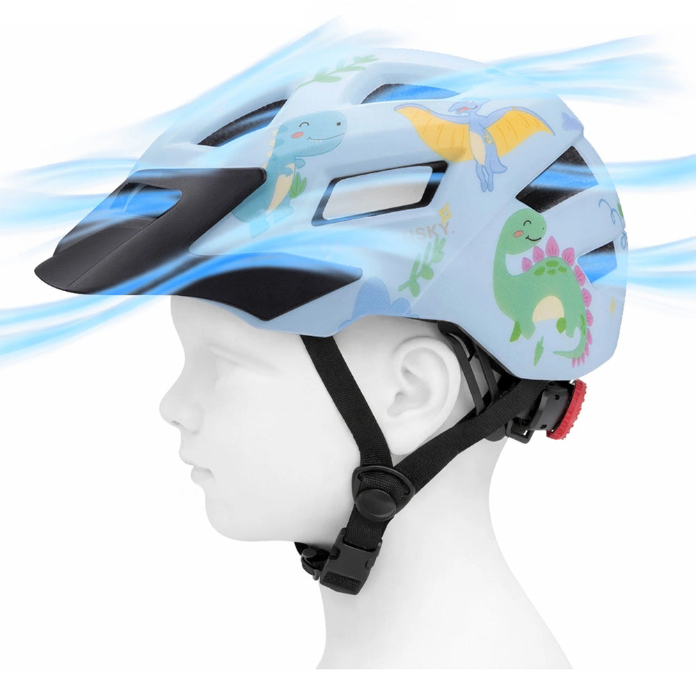 MTB-Kinderhelm Wozinsky HT-45J mit abnehmbarem Schirm, 48–52 cm, Blau