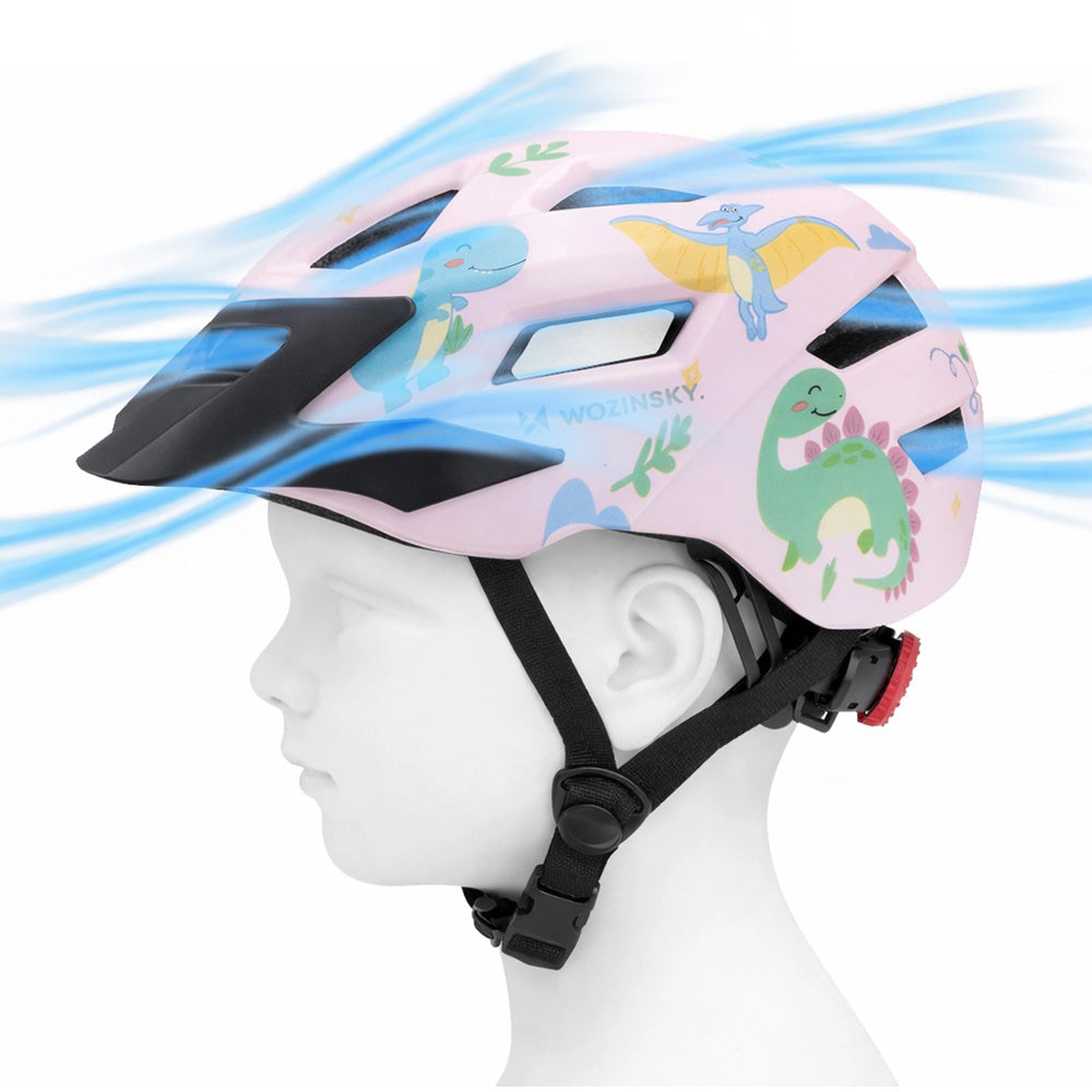 MTB-Kinderhelm Wozinsky HT-45R mit abnehmbarem Schirm, 48–52 cm, Rosa