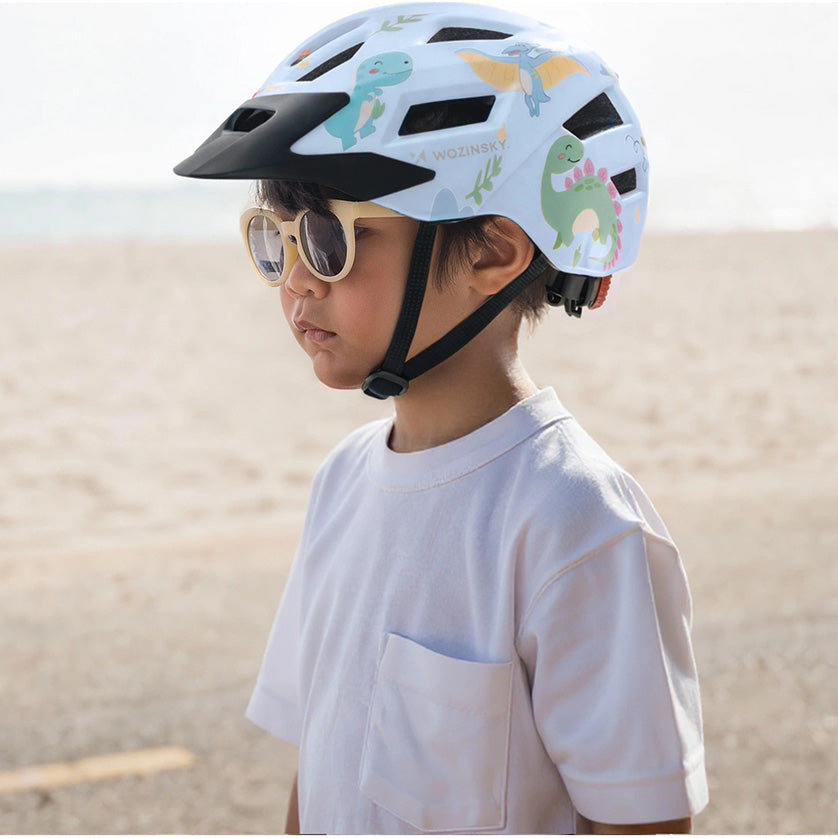 MTB-Kinderhelm Wozinsky HT-45JS mit abnehmbarem Schirm, 52-56 cm, Blau