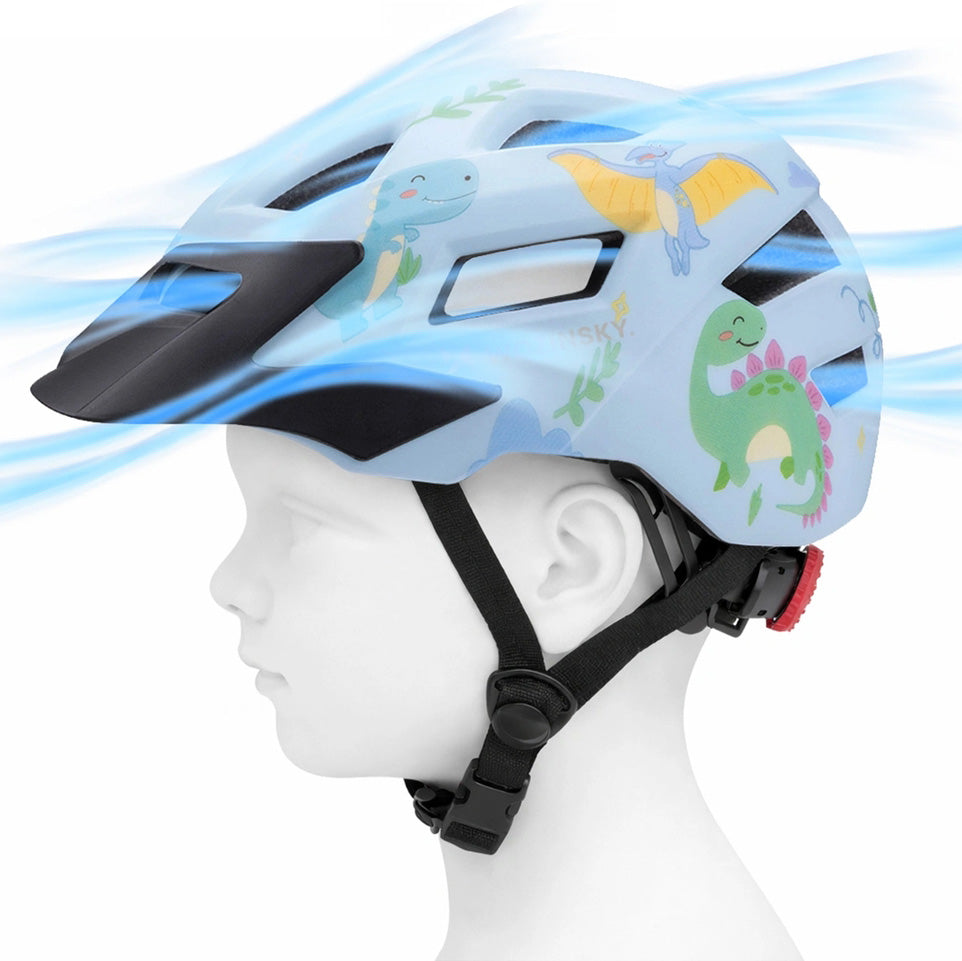 MTB-Kinderhelm Wozinsky HT-45JS mit abnehmbarem Schirm, 52-56 cm, Blau