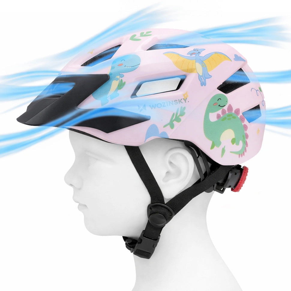 MTB-Kinderhelm Wozinsky HT-45RS mit abnehmbarem Schirm, 52–56 cm, Rosa